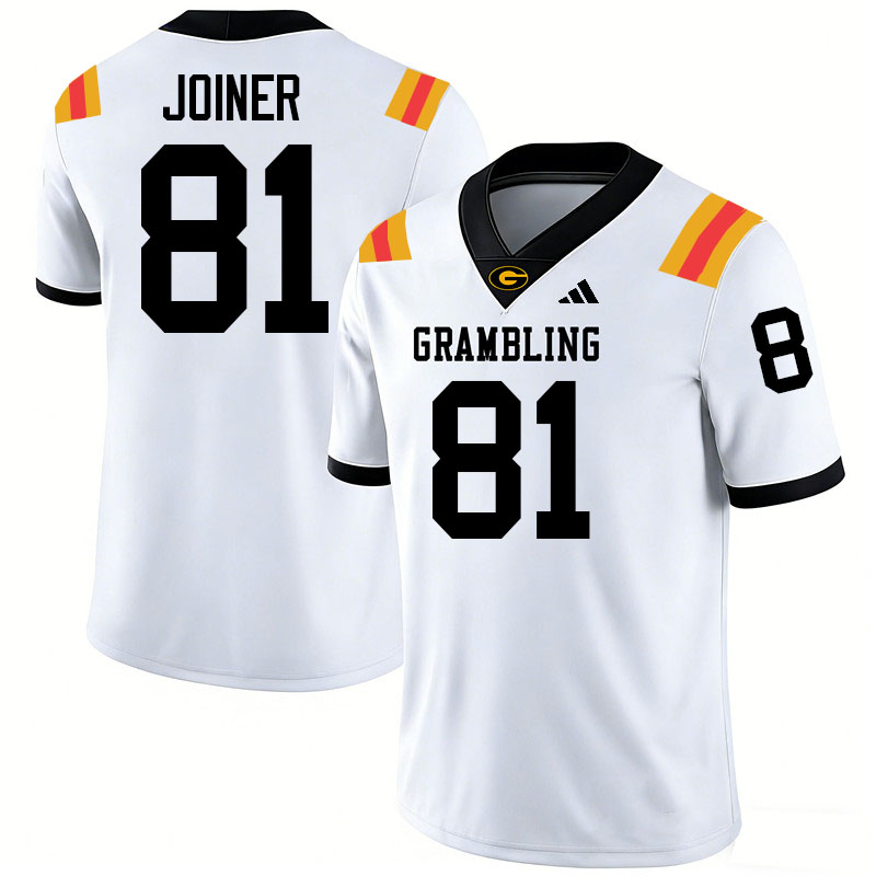 Grambling State Tigers #81 Charlie Joiner College Football Jerseys,Uniforms-White